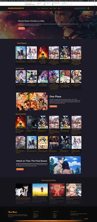 Contoh Antarmuka Situs Streaming Anime Antarmuka situs web streaming anime