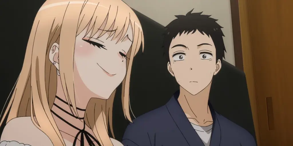 Wakana dan Marin bekerja sama membuat kostum Gambar Gojo Wakana dan Marin Kitagawa bersama-sama