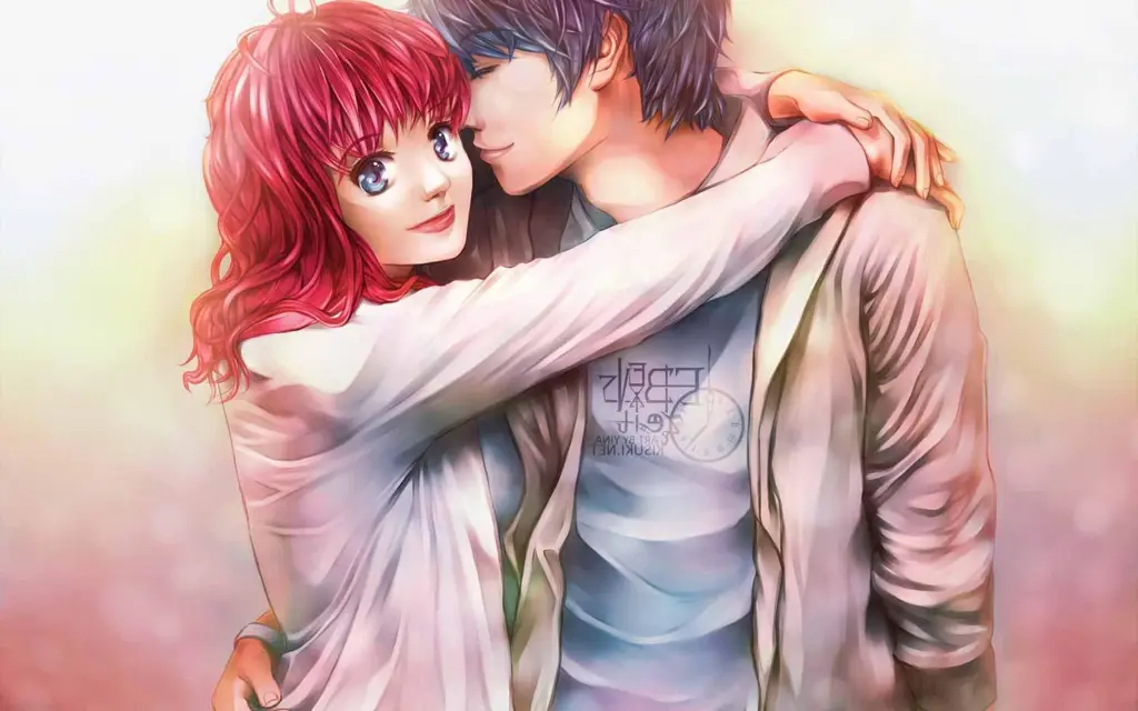 Wakana dan Marin yang bahagia Gambar pasangan anime yang bahagia