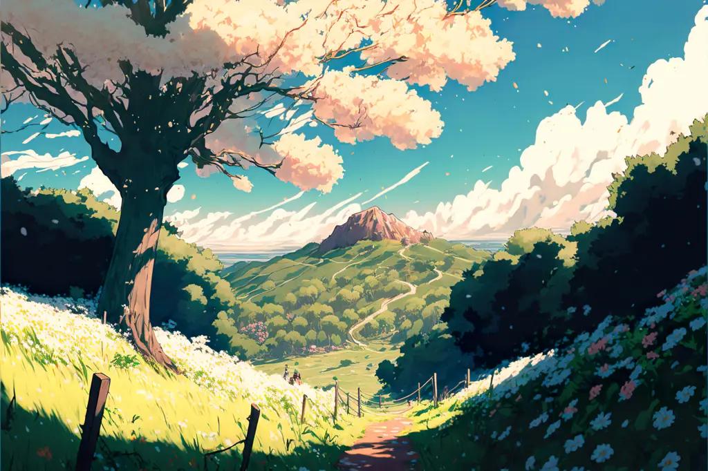 Keindahan dunia fantasi di anime Death March Pemandangan dunia fantasi yang indah dan memukau dalam anime Death March.